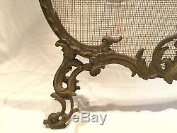 Antique French Style Rococo Fireplace Screen Ornate Freestanding Louis XV