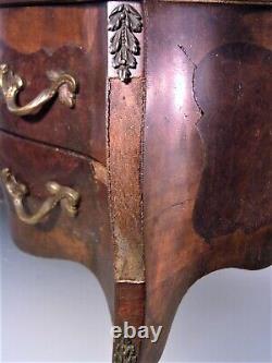 Antique French Style Wood Miniature Chest Tea Caddy