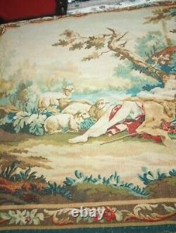 Antique French Tapestry Louis 14 Hand made from Wool and Silk 70×48 Good Cond