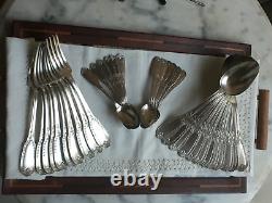 Antique French Torch & Swan Wings Empire St. Louis Ravinet Silverplate Flatware