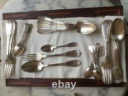 Antique French Torch & Swan Wings Empire St. Louis Ravinet Silverplate Flatware