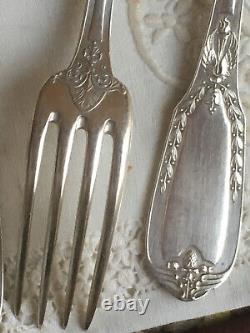 Antique French Torch & Swan Wings Empire St. Louis Ravinet Silverplate Flatware