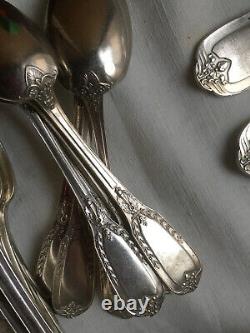 Antique French Torch & Swan Wings Empire St. Louis Ravinet Silverplate Flatware