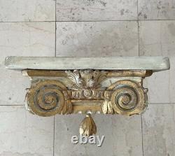 Antique French Wall Hung Carved Console Table Giltwood Style Louis XVI Art 18th