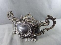 Antique French pewter centerpiece Planter 1900s Louis XV style