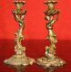 Antique French Rococo Gold Gilt Bronze Ormolu Candlesticks Louis Xv Caryatid