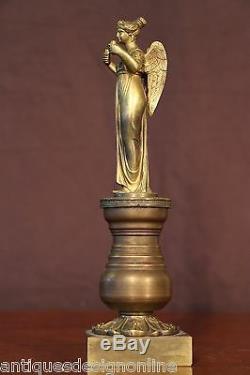 Antique French rococo gold gilt bronze ormolu candlesticks Louis XV caryatid