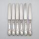 Antique German Silver Clad Knives, French Market, Rococo, Louis Xv Style, 6 Pcs