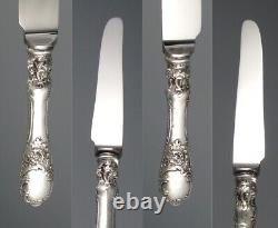 Antique German Silver Clad Knives, French Market, Rococo, Louis XV Style, 6 pcs