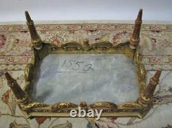 Antique Gilt French Louis XVI Taboret / Low Table With Green Marble Inset Top