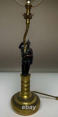 Antique Late 18th Early 19th c. French Louis XVI Bronze Candlestick Lamp