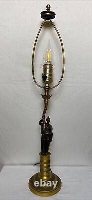 Antique Late 18th Early 19th c. French Louis XVI Bronze Candlestick Lamp