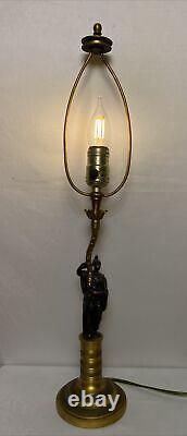 Antique Late 18th Early 19th c. French Louis XVI Bronze Candlestick Lamp