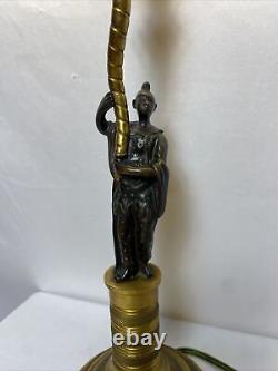 Antique Late 18th Early 19th c. French Louis XVI Bronze Candlestick Lamp