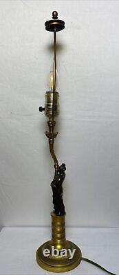 Antique Late 18th Early 19th c. French Louis XVI Bronze Candlestick Lamp