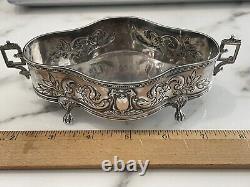 Antique Louis XVI French France Sterling silver footed handled Dish bowl c1890