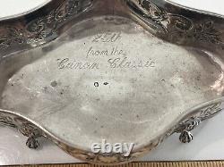 Antique Louis XVI French France Sterling silver footed handled Dish bowl c1890