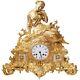 Antique Louis Xvi French Gilt Bronze Ormolu Mantel Clock With Figural Sculpture