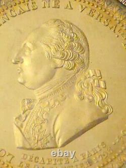 Antique Louis XVI French Medallion Brass Wood & Glass Portrait Profile