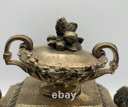 Antique Louis XVI Gilt Bronze French Style Cartel Mantle Clock Electric Working