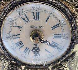 Antique Louis XVI Gilt Bronze French Style Cartel Mantle Clock Electric Working
