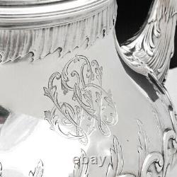Antique Napoleon III era French Sterling Silver Teapot, Louis XVI Rococo Style