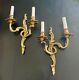 Antique Ornate French Louis Xv Rococo Gold Gilt Bronze Candle/light Wall Sconces