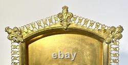 Antique Ornate Gilt Bronze Le Fleur De Lis French Ormolu Picture Frame Table Top