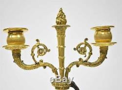 Antique Pair Candelabra Large French Bronze Ormolu Louis XVI 1754 1793