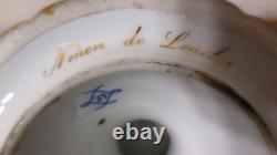 Antique Pair French Compote Sevres Louis Philippe Rose Pompadour Porcelain. Sign
