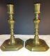 Antique Pair French Late 17th Century Style Louis Xiv Bronze Candlesticks Circa