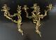 Antique Pair Louis Xv Brass French Wall Sconces Sculpture Bronze 15 X 15rococo