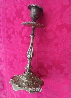 Antique Pair Of French Louis Bronze Candle Sticks