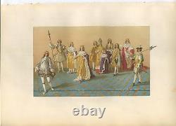 Antique Royalty Coronation Price Duke French Court King Louis XV Costume Print