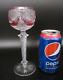 Antique St. Louis French Cranberry Cut Glass Air Twist Stem 7.5 Wine Goblet Abp