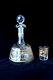 Antique Saint Louis Crystal Gold Engraved Decanter And Glass End 19th Century