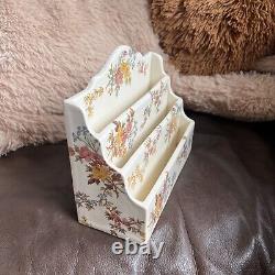 Antique Sarreguemines Louis XV Letter Holder Floral French Faience 1890 France