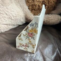 Antique Sarreguemines Louis XV Letter Holder Floral French Faience 1890 France