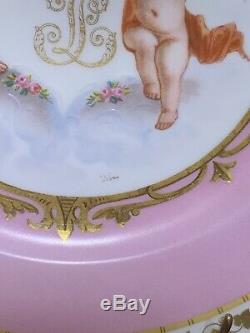 Antique Sevres Porcelain Plate Cherub Angel Louis Philippe CHATEAU DES TUILERIES