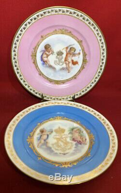 Antique Sevres Porcelain Plate Cherub Angel Louis Philippe CHATEAU DES TUILERIES