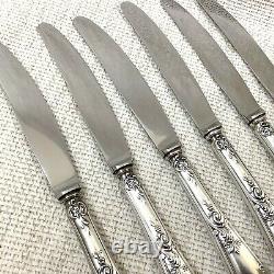Antique Silver Plated Table Knives Cutlery Set French Marly Rocaille Louis XIV