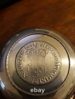 Antique Solid French. 950 Silver Tastevin Wine Taster with 1661 Louis XIV coin