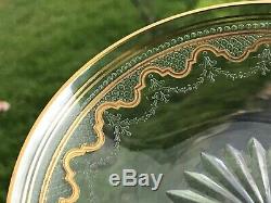 Antique St. Louis Crystal Finger Bowl set 6 with plates Superb Quality EC NR