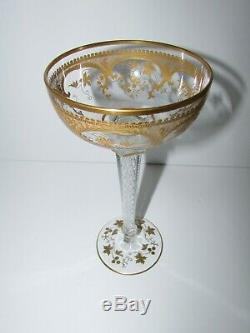 Antique St Louis or Baccarat Crystal Air Twist Stem Glass Compote #551