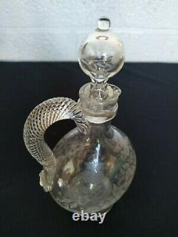 Antique St Louis or Baccarat Engraved Crystal French Decanter 8