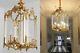 Antique Style French Louis Gilt Brass Hall Lantern, Chandeliers, Ceiling Light