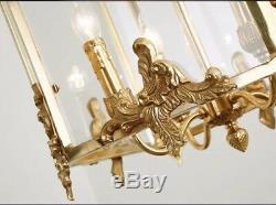 Antique Style French Louis Gilt Brass Hall Lantern, chandeliers, ceiling light