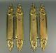 Antique Style Louis Xv French Gold Brass Metal Door Handle Finger Plate 2 Pairs