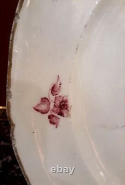 Antique Vincennes Porcelain Plate Musical Landscape Marked Pink Decoration 18th