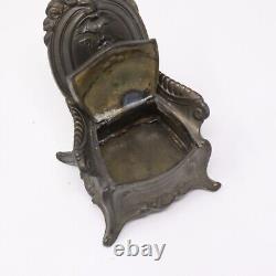 Antique art nouveau gilt jewelry box rare chair shaped French Louis XV Style